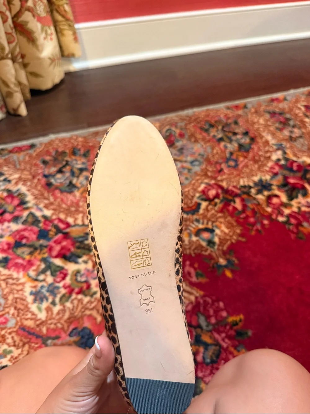 NEVER WORN Tory Burch Leopard Calf-Hair Loafers in Tan and Black - Picture 4 of 4